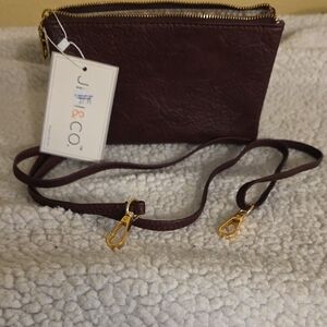 J & Co. Elegant Brown Wristlet Clutch